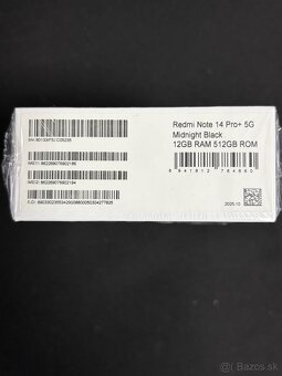 Xiaomi Redmi Note 14 Pro+ 5G,Midnight Black,12/512GB - 2