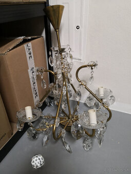 Starožitný krištáľový luster 4 ramenný - 2