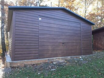 Plechová garáž 5x6m. - 2
