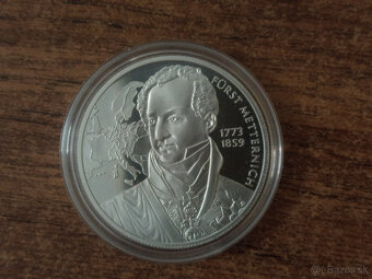 Metternich 2003 20€ PROOF – Investičné striebro Rakúsko - 2