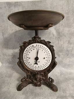 Velmi pěkné jednomiskové figuralné 10kg váhy. Stará váha - 2