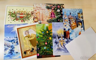 Vianocné pozdravy +obálky 5x 7 kusov - 2