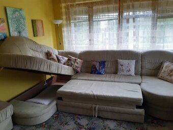 Sedacia súprava / rohová rozkladacia pohovka úložný kreslo - 2