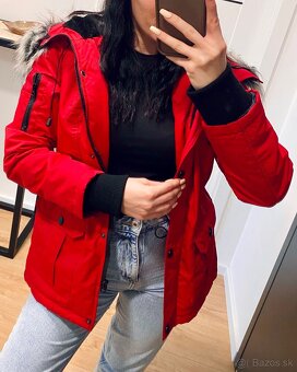 Červená zimná bunda dámska - 2