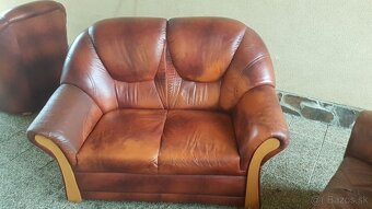 Luxusna starsia kozena sedacia suprava ( 2 gauc + kreslo) - 2