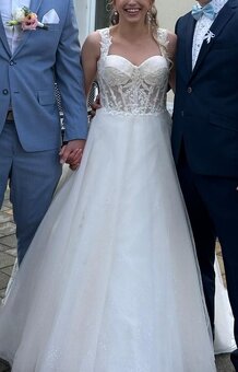 Svadobné šaty M Eva Mária farba Ivory - 2