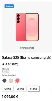 Galaxy S25 512 GB - Coral Red - 2