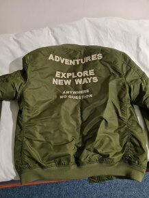 Predám zateplená pilotnka a bombera zelená pilotka - 2