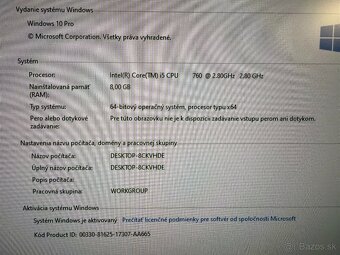 Kancelársky počítač HP Pro i5 8GB RAM SSD+HDD W10 Pro - 2