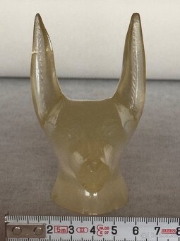 Skl. soška hlavy psa Anubis, světélkující zeleně - 2