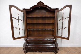 Masívna drevená starožitná vitrína - 2