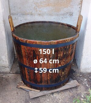 Dřevěné sudy a kádě od 100l - 2100l na vodu atd. - 2