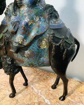 Starožitná bronzová socha Cloisonne  Japonsko - 2