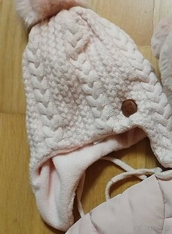 Dievcenska zimna bunda velk.9-12 mesiacov + ciapka - 2