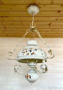 Stará krásná porcelánová lampa ve stylu petrolejky - 2