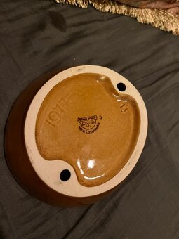Retro hnedy porcelan. ozdobny popolnik - 2