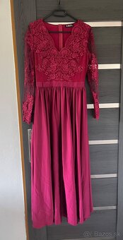 Bordové spoločenské šaty 40/L - 2