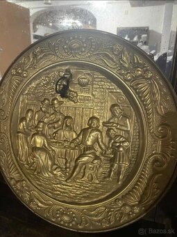 dekor tanier, mosadz, priemer 35 cm, - 2