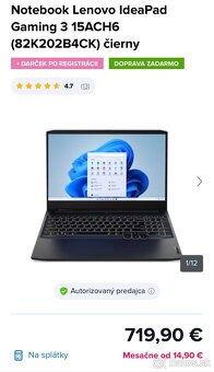 Predám Lenovo IP gaming 3 - 2