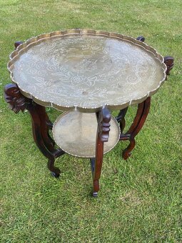 Skladací stolik s mosadznými podnosmi - 2