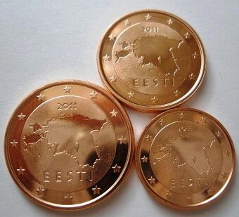 1,2,5 eurocenty ,euromince, euro, ju€ centy - UNC. - 2