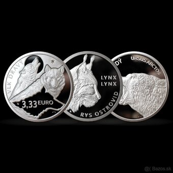 Fauna a flóra na Slovensku 2025 - 3x 3,33 Eur Ag mince
- 2