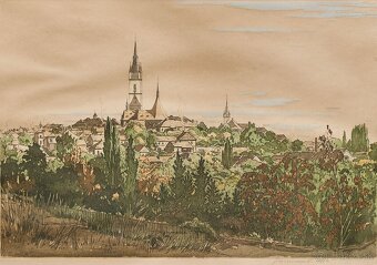 Ján C. Vondrouš (1884–1970): Čáslav, 1948, grafika na papier - 2