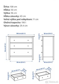 Komoda Ikea Hemnes tmavá - 2