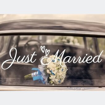 Nálepka na auto " Just Married " - 2