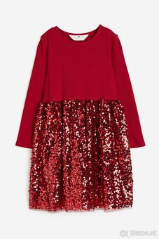 Nádherné flitrované červené šaty HM - 2
