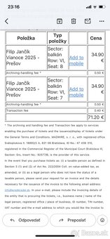 Lístky na koncert - 2