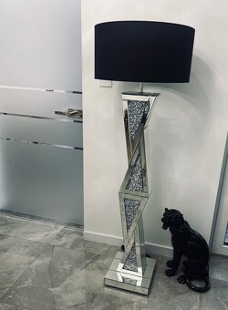 Zrkadlová stojanová lampa s krištáľmi glamour PREMIUM - 2