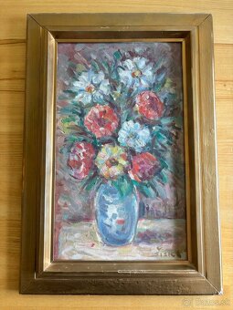 2 Obrazy Štefan Šiška staré oleje na plátně 57x37, 35x45 - 2