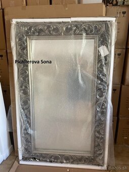 luxusne dizajnove strieborne zrkadlo 160x98 - 35% - 2