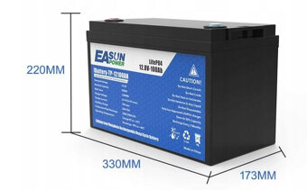 12V LIFEPO4 batéria EASUN - 2