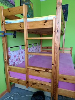 Poschodová posteľ borovica masív - 2