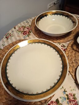 Obedova suprava zeleno-zlata, porcelan - 2