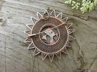 Stará strieborná filigránová brošňa Egypt, Ag 800 - 2