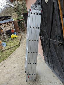 Hliníkový skladací rebrík, kĺbový, 4x6 - 2