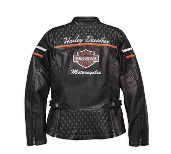 Moto Kožená Dámska Bunda Black Harley Davidson - 2
