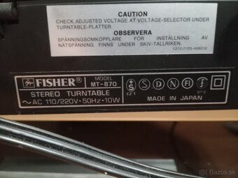 gramofón Fisher MT 870 japonec 1987 - 2