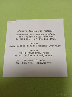 Suprava sablon na chemiu z roku 1981 len 10 euro - 2