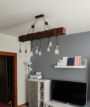 Veľké drevené závesné svetlo - 2