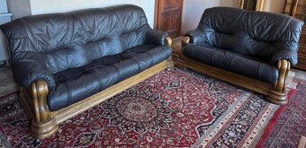 Rustikální kožená sedací souprava,6089 - 2