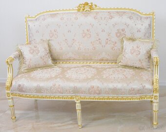 Zámecké řezbované sofa - čalouněné - 2