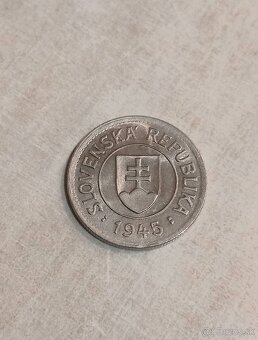 Predám nadhernú vzácnejšiu mincu SŠ 1 ks 1945, RL - 2