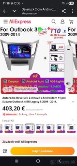 Subaru Qutback 2 din android 11,0 rádio - 2