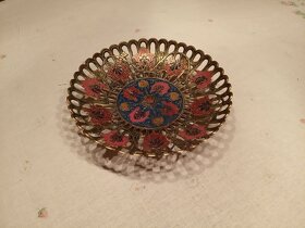 Kovový kvetinový podnos - India - 2