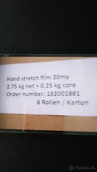 Predám stretch fólia 2,75kg - 2