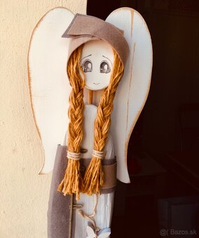 Drevený anjel, ručná práca 52 cm - 2